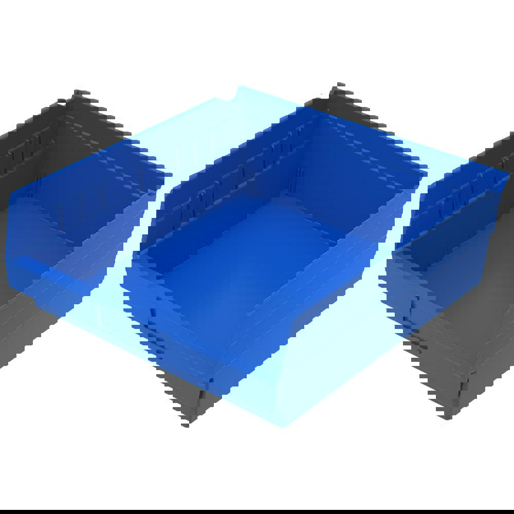 Plastic Hopper Shelf Bin: Blue